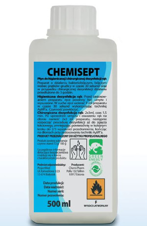 Dezynfekcja rąk i skóry CHEMISEPT VIR+ poj. 500 ml - pompka w zestawie